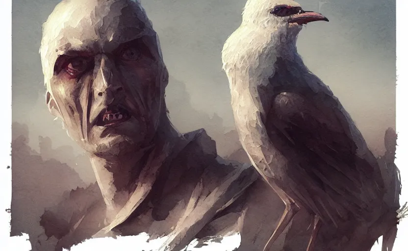 Image similar to a painting of delibirb 6 6 6 trending on artstation in the style of greg rutkowski, 3 d, watercolor, male, portrait, wisdom