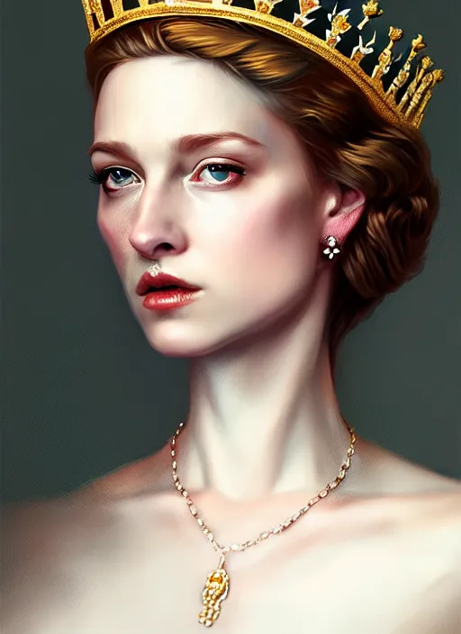 Image similar to dainty wilder as queen, incredibly detailed face, true anatomy, art by wlop