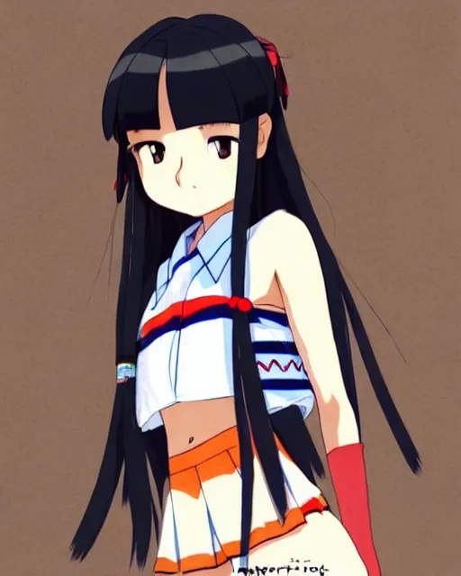 Prompt: a beautiful! boyish! amber midthunder alluring gravure! model, wearing japanese school girl outfit with mayan pattern and native style, aztec street fashion, gapmoe yandere grimdark, trending on pixiv fanbox, painted by greg rutkowski makoto shinkai takashi takeuchi studio ghibli, akihiko yoshida