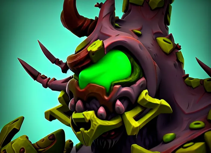 Image similar to festeroot treant head, stylized stl, 3 d render, activision blizzard style, hearthstone style, darksiders art style