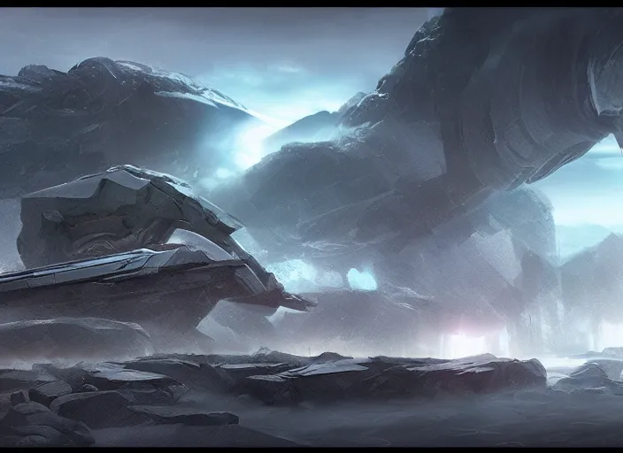 Image similar to halo ring render by blur studios. concept art contest winner.