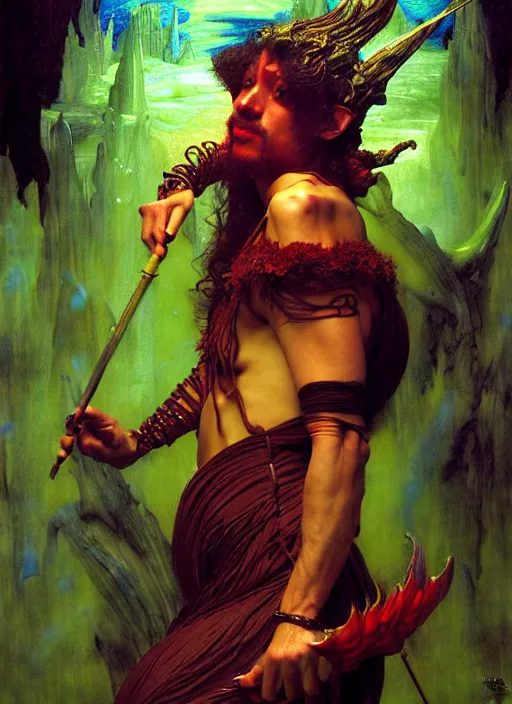 Prompt: wizard casting acid splash, dnd character art portrait, intricate fantasy painting, dramatic lighting, vivid colors, deviantart by edgar maxence and caravaggio and michael whelan and delacroix.