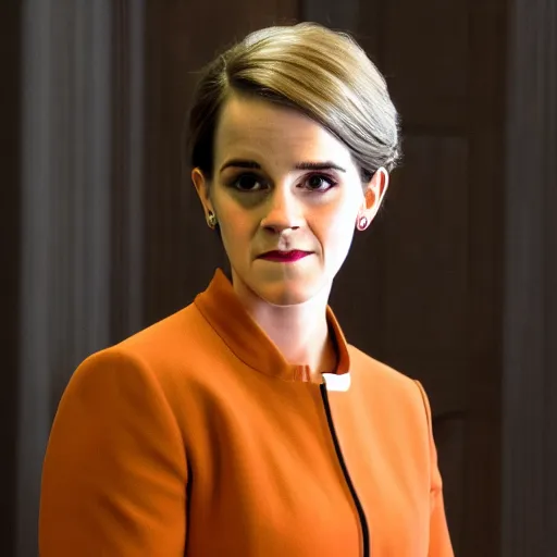 Image similar to us supreme court chief justice emma watson, official government photo, photo by cameldeath