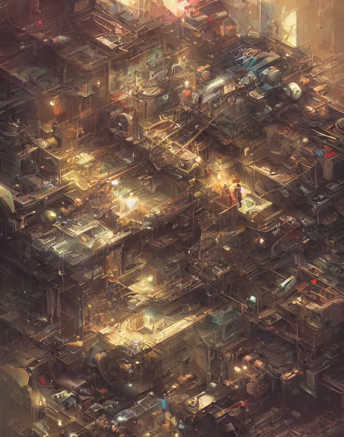 Prompt: hyper detailed industraial & utility by guillem pongiluppi