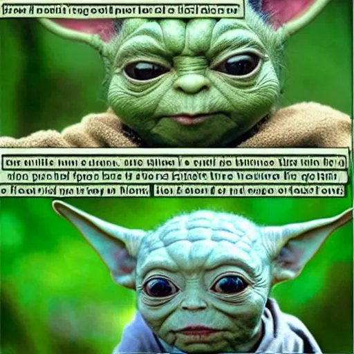 Image similar to a civilization of members of Yoda's species interacting with eachother, award winning nature photograph