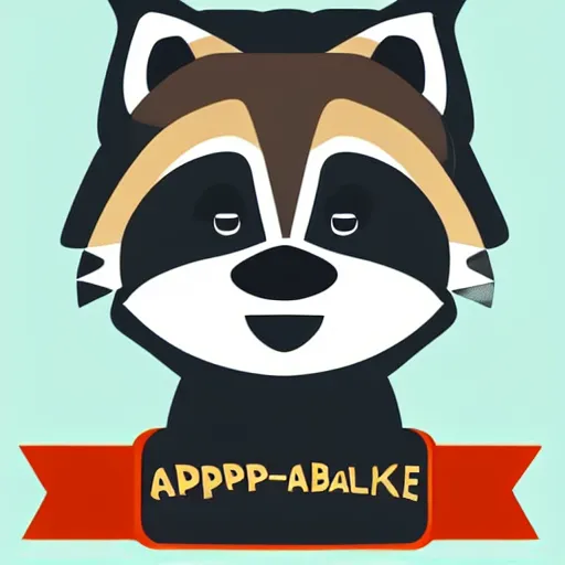 Prompt: app logo for a raccoon themed online digital bank, vector design