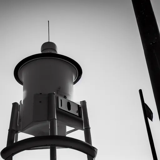 Image similar to A civil defense siren falling off of it's pole, motion blur