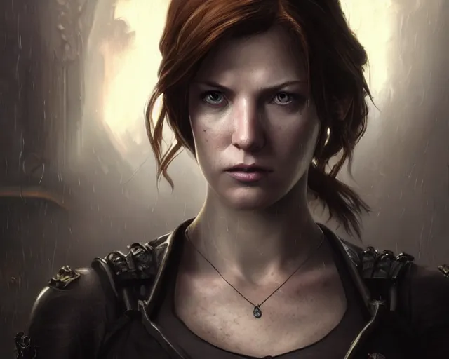 Prompt: a gaming screenshot still portrait of anne kendrick in resident evil, deep focus, d & d, fantasy, intricate, elegant, highly detailed, digital painting, artstation, concept art, matte, sharp focus, illustration, dark fantasy style art, hearthstone, art by artgerm and greg rutkowski and alphonse mucha