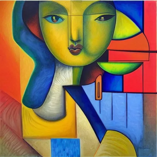 Image similar to intricate, amazing, abstract, cubism, painting by nery de linn