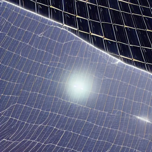 Prompt: giant solar sail floating in space