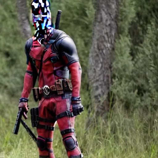 Image similar to Deadpool in The Walking Dead 4K quality super realistic