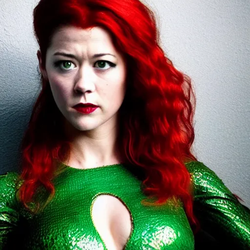 Image similar to mary elizabeth winstead as poison ivy, dc, movie, photography, portrait, beautiful,