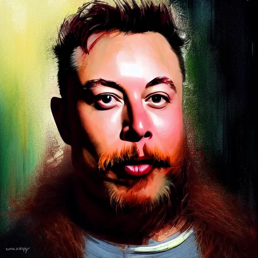 Prompt: chad chewbacca elon musk by jeremy mann, mixing, fusing, blending