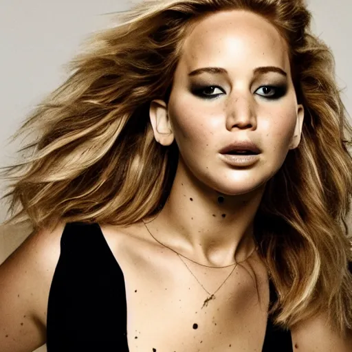 Prompt: portrait of jennifer lawrence by michael bay