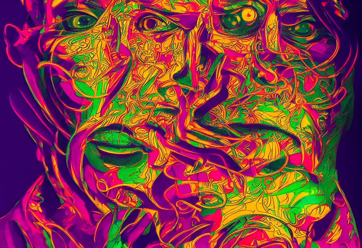 Image similar to bright psychedelicpaintinf of a lsd blotter, diffuse lighting, fantasy, intricate, elegant, highly detailed, lifelike, photorealistic, digital painting, artstation, illustration, concept art, smooth, sharp focus, art by francis bacon