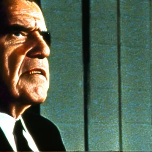 Image similar to A still of Richard Nixon in The Matrix