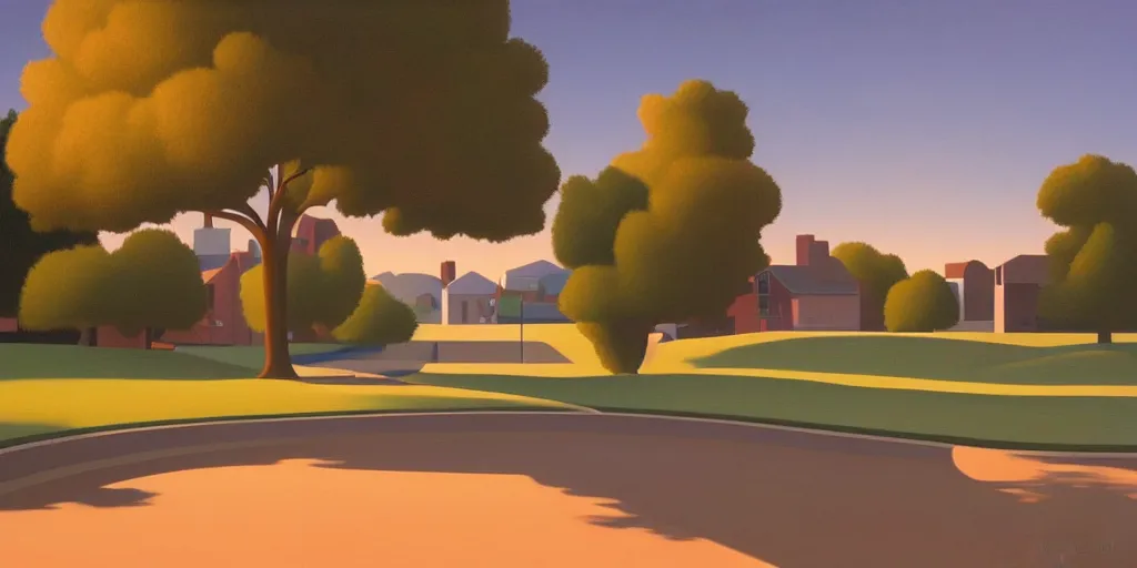 Prompt: the sign, summer evening, kenton nelson