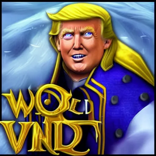 Image similar to donald trump as king anduin in world of warcraft