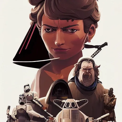 Image similar to face icon stylized minimalist star wars : episode v - the empire strikes back 1 9 8 0, loftis, cory behance hd by jesper ejsing, by rhads, makoto shinkai and lois van baarle, ilya kuvshinov, rossdraws global illumination