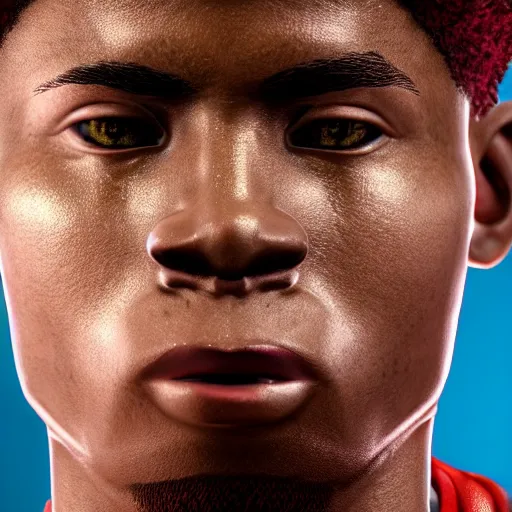 Prompt: a videogame still of NBA YoungBoy in Tekken 7, portrait, 40mm lens, shallow depth of field, close up, split lighting, cinematic