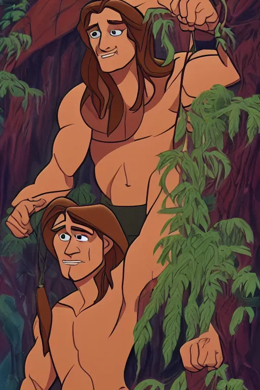 Image similar to disney's tarzan, solo portrait, 🖌🎞