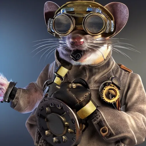 Prompt: a rat with steampunk googles, with CRYENGINE