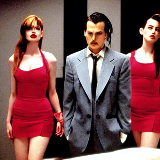 Image similar to Anne Hathaway, Johnny Depp, Amber Heard in American Psycho (1999)