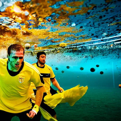 high resolution underwater photograph of 5 a side Stable Diffusion
