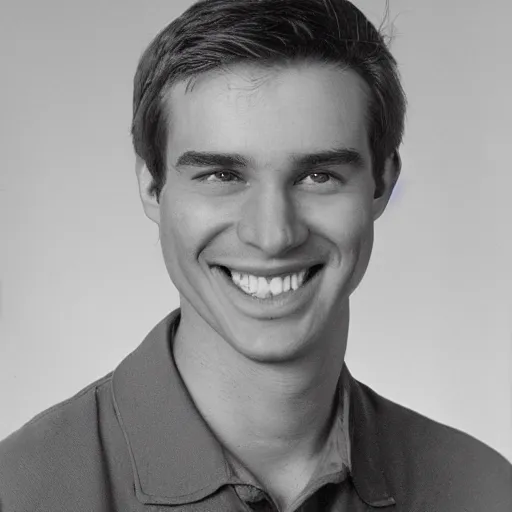 Image similar to photograph of a caucasian male smiling