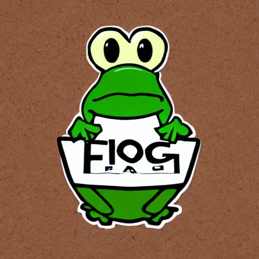 Prompt: black market for selling frogs, logo