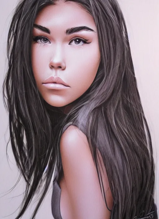 Image similar to Madison Beer realistic 3D portrait by ian spriggs