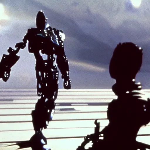 Image similar to movie still of cyborg gundan wing, cinematic composition, cinematic light, criterion collection, by wes craven