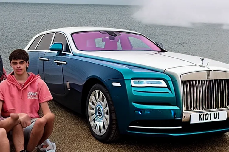 Image similar to stoned teenagers decided to drown Rolls-Royce