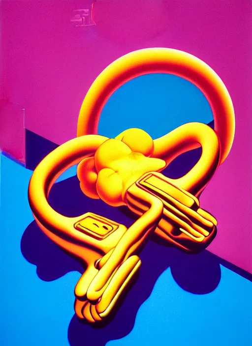 Image similar to handcuffs by shusei nagaoka, kaws, david rudnick, airbrush on canvas, pastell colours, cell shaded, 8 k