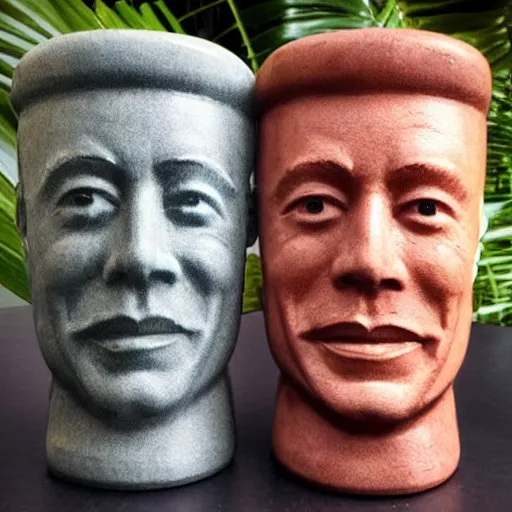 Prompt: Tiki mug with Elon Musk\'s face