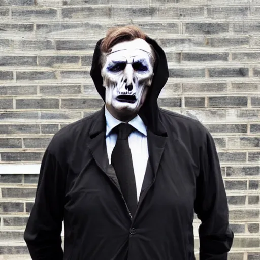 Image similar to neil warnock as the grim reaper in the style of banksy