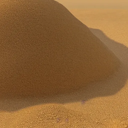 Image similar to pile of sand : : octane render, unreal engine 5, extreme quality, extremely detailed sand, realistic, realistic lighting, realistic shadows, real photo : :