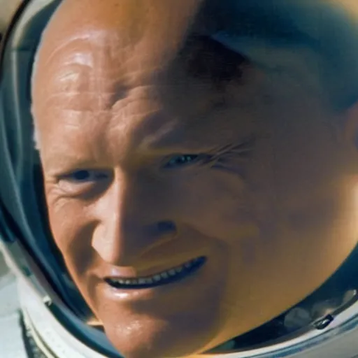 Image similar to a photo of buzz lightyear aldrin in space taken by the james webb satellite telescope but zoomed in