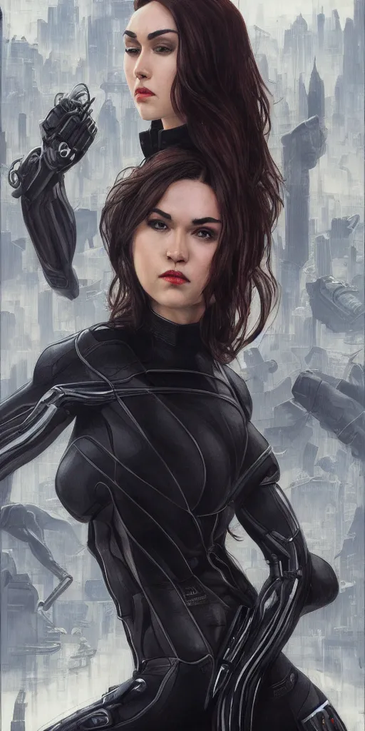Image similar to portrait of Sasha Grey as Black Widow in the Avengers movie, looking at camera, intricate, dystopian, sci-fi, extremely detailed, octane render, digital painting, concept art, smooth, sharp focus, illustration, incredible art by artgerm and greg rutkowski and alphonse mucha and simon stalenhag