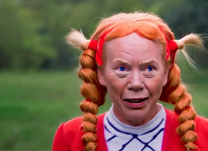 Image similar to film still of donald trump as pippi longstocking, 8 k