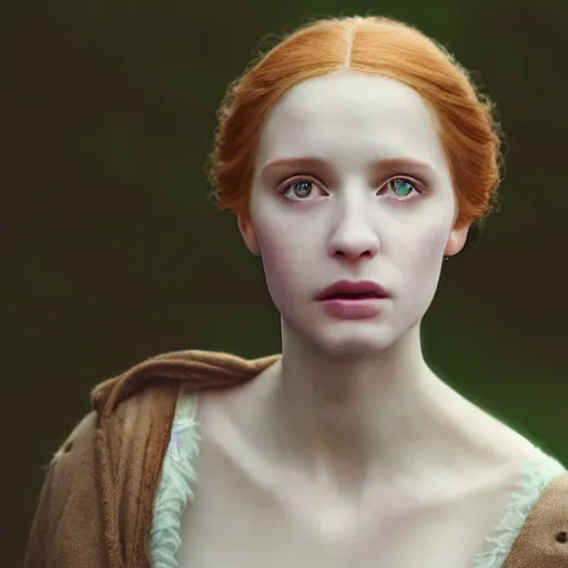 Image similar to photographic portrait of a stunningly beautiful english renaissance female in soft dreamy light at sunset, frozen forest, soft focus, contemporary fashion shoot, in a denis villeneuve and tim burton movie, by edward robert hughes, annie leibovitz and steve mccurry, david lazar, jimmy nelsson, extremely detailed, breathtaking, hyperrealistic, perfect face, octane render