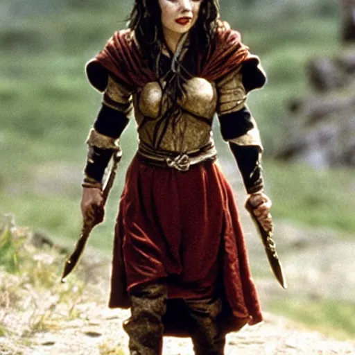 Image similar to female kobold jester, movie still lotr