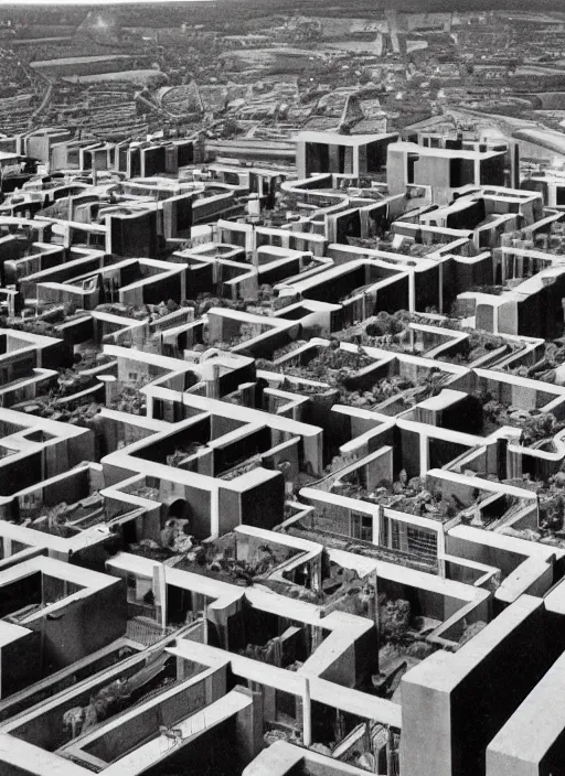 Image similar to brutalist garden city by Denys Lasdun