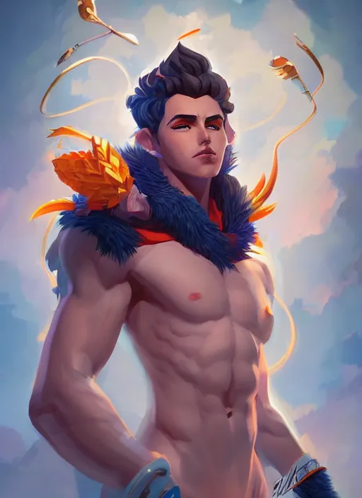 Prompt: the god hermes, portrait, sharp focus, digital art, concept art, detailed, post processed, dynamic lighting, trending on artstation, by emylie boivin and rossdraws