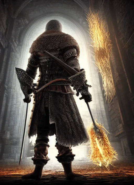 Image similar to portrait bob ross in darksouls universe in anor londo, studio lights, 8 k hd.