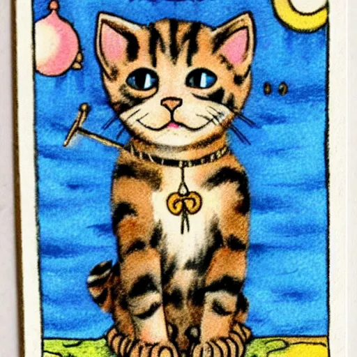 Image similar to kitten tarot card