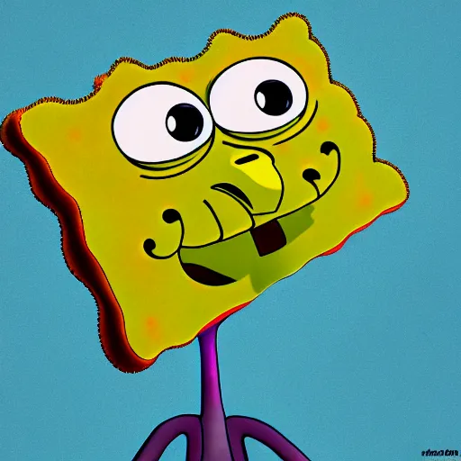 Image similar to realistic sponge bob as human face highly detailed, intricate, sharp focus, digital art, 8 k