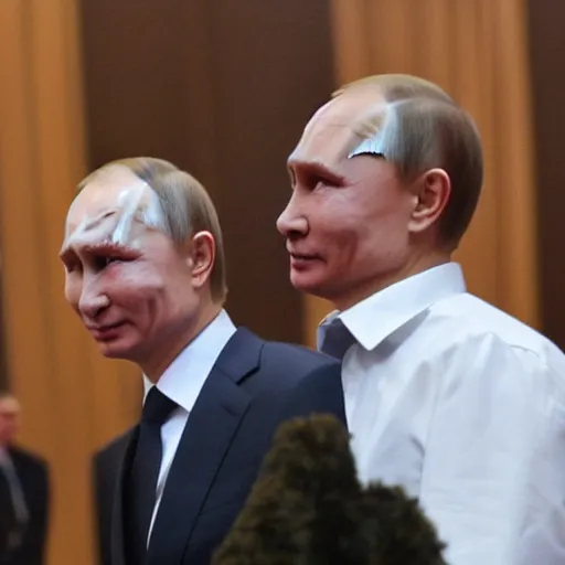 Image similar to putin teams up with a mysterious teenage putin