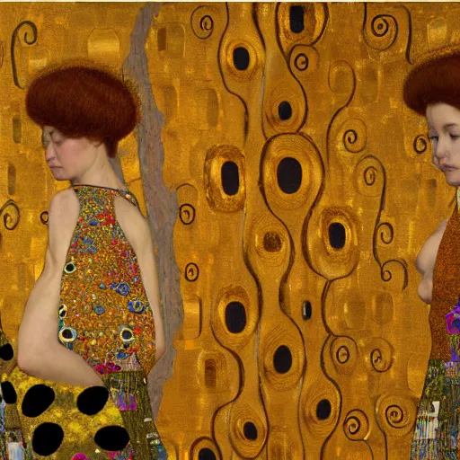 Image similar to HYPER REALISTIC VFX SIMULATION of a gustav klimt painting