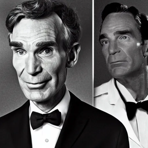 Prompt: bill nye as james bond, dr. no 1 9 6 2 iconic still